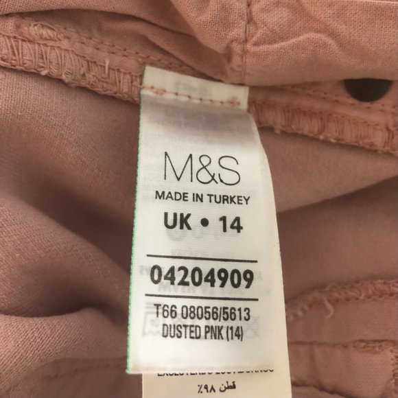Marks & Spencer Light Dusted Pink Mid Rise Straight Leg Ankle Grazer Pants - Picture 10 of 14
